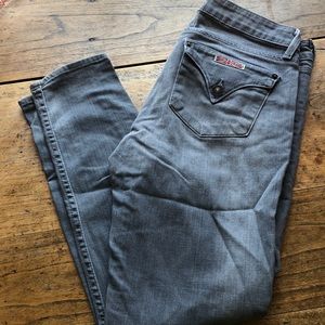 Hudson light grey skinny ankle jeans